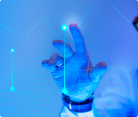 Hand interacting with digital panel